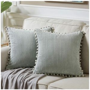 Grey Throw Pillows Set of 2, 18x18